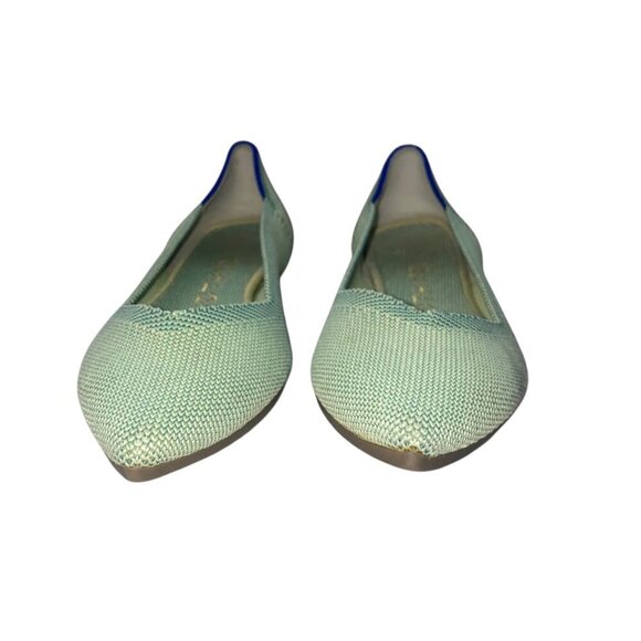 Rothy's Womens Pointed Toe Flats Size 5 Green Knit Slip-On Shoes Eco-Friendly - Picture 2 of 16
